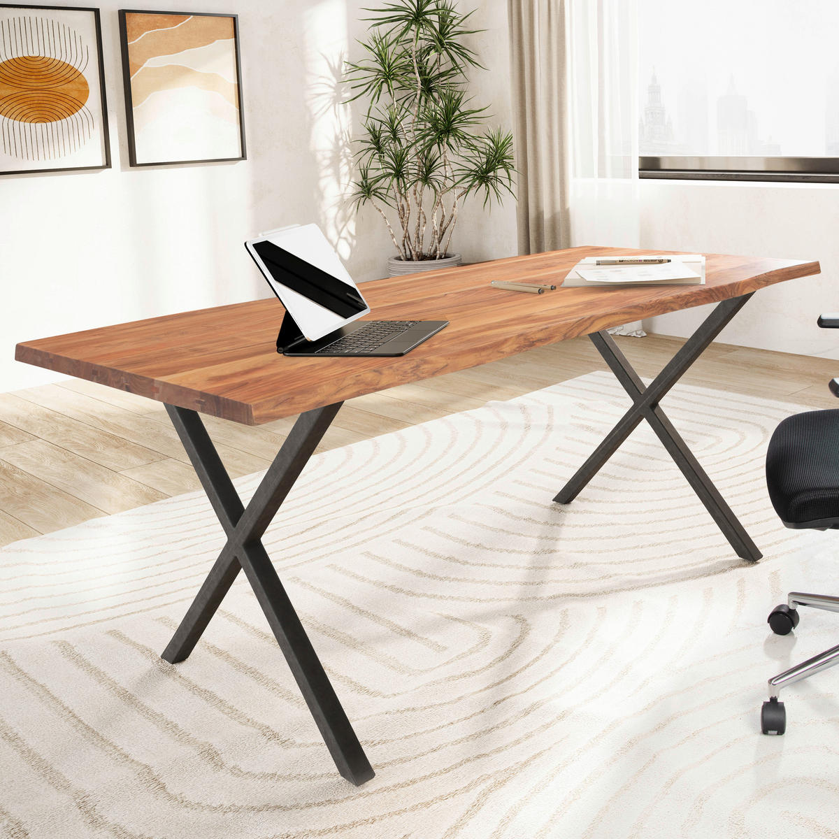 Schreibtisch B/H/T: ca. 140x76x80 cm Schreibtisch - (140,00/76,00/80,00cm) - Wohnling