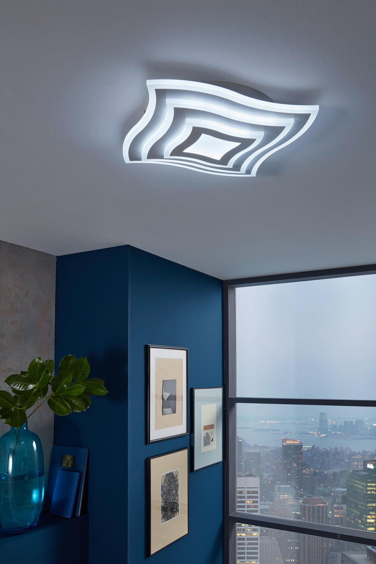 Fischer & Honsel LED-Deckenleuchte 20486 weiß Metall B/H/T: ca. 43x6x43 cm 1 Brennstellen Gorden - weiß (43,00/6,00/43,00cm) - Fischer & Honsel
