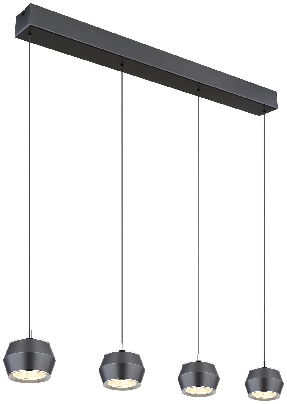 GLOBO Pendelleuchte grau Aluminium Acryl Metall B/H/T: ca. 10x200x80,5 cm 1.0 Brennstellen 15209-4 - grau (10,00/200,00/80,50cm) - GLOBO