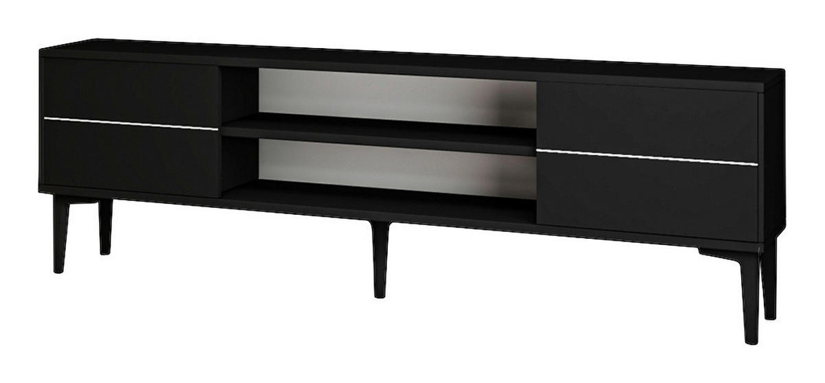 TV-Lowboard Aragon schwarz B/H/T: ca. 140x29,6x44 cm Aragon - schwarz (140,00/29,60/44,00cm) - moebel17