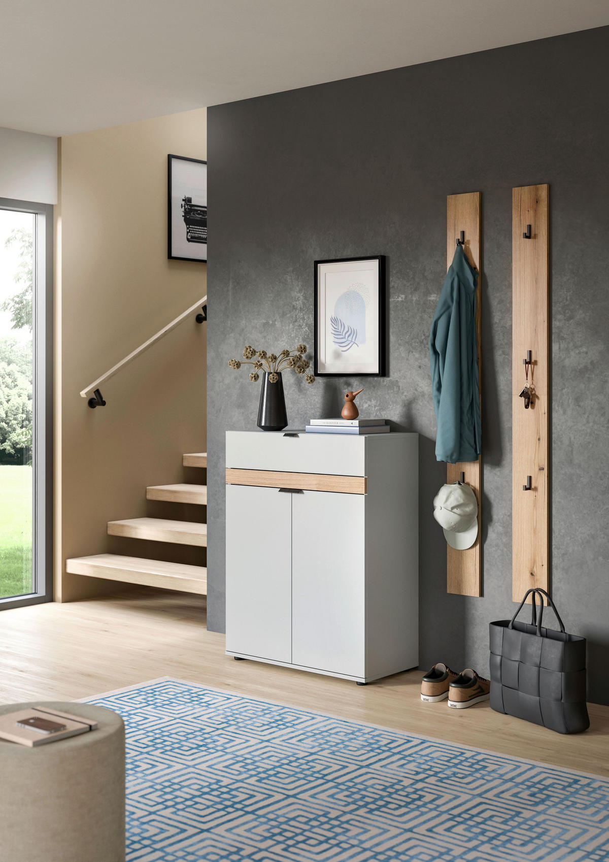 Schuhkommode Naro weiß Evoke Oak Nachbildung B/H/T: ca. 75x98x37 cm Naro - weiß (75,00/98,00/37,00cm) - xonox.home