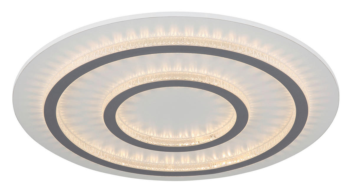 GLOBO LED-Deckenleuchte klar hellgrau weiß Kunststoff Metall H/D: ca. 6x55 cm 1 Brennstellen JAYDEN - klar/hellgrau (55,00/6,00cm) - GLOBO