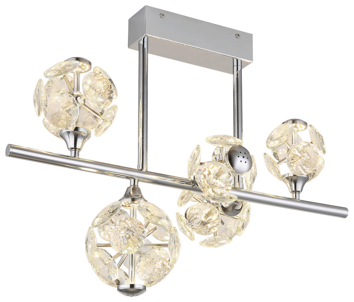 GLOBO Deckenleuchte klar Chrom Metall B/H/T/L: ca. 30x46x61x61 cm 1 Brennstellen VIRINA - klar/Chrom (61,00/30,00/46,00cm) - GLOBO