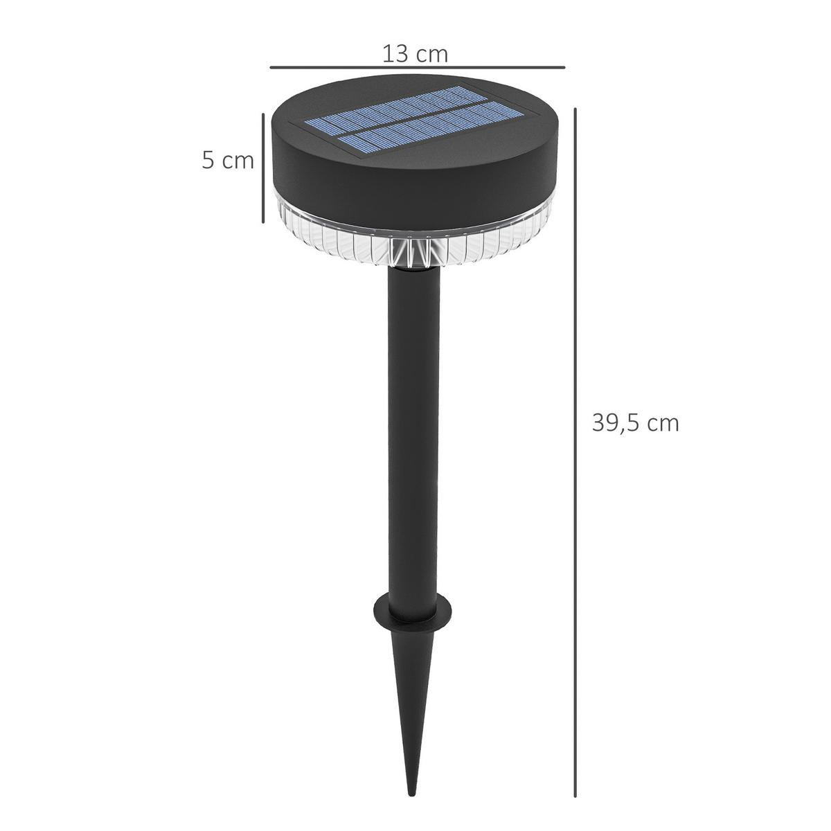 Solar-Gartenleuchte schwarz Kunststoff B/H/L: ca. 13x39,5x13 cm Solar-Gartenleuchte - schwarz (13,00/13,00/39,50cm) - Outsunny