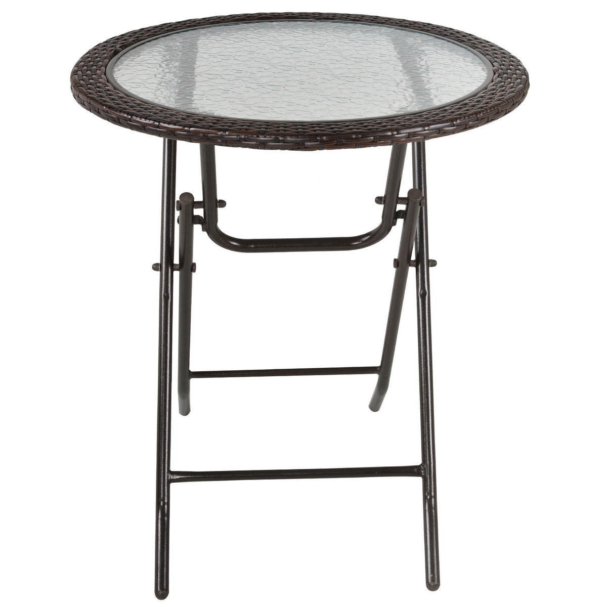 Outsunny Gartentisch braun Edelstahl B/H/L: ca. 68x68x73 cm Gartentisch - braun (73,00/68,00/68,00cm) - Outsunny