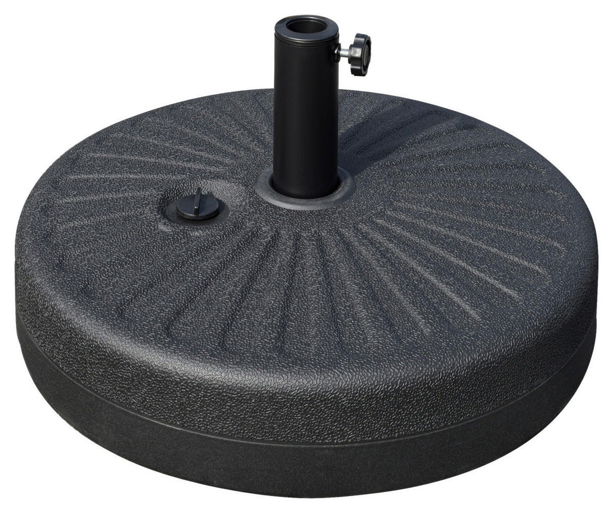 Outsunny Schirmständer schwarz Kunststoff H/D: ca. 28x51 cm Schirmständer - schwarz (51,00/28,00cm) - Outsunny