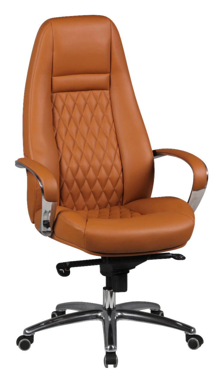 Drehstuhl braun Leder Bürostuhl AUSTIN - braun (68,00/130,00/70,00cm) - Amstyle