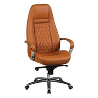 Drehstuhl braun Leder Bürostuhl AUSTIN - braun (68,00/130,00/70,00cm) - Amstyle