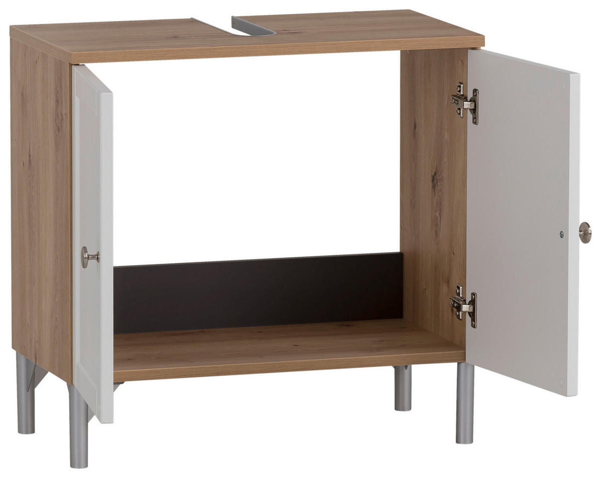 Waschbeckenunterschrank Jesper Eiche Artisan Nachbildung weiß matt B/H/T: ca. 60,2x58,5x32 cm Jesper - Eiche/weiß (60,20/58,50/32,00cm) - Möbelpartner