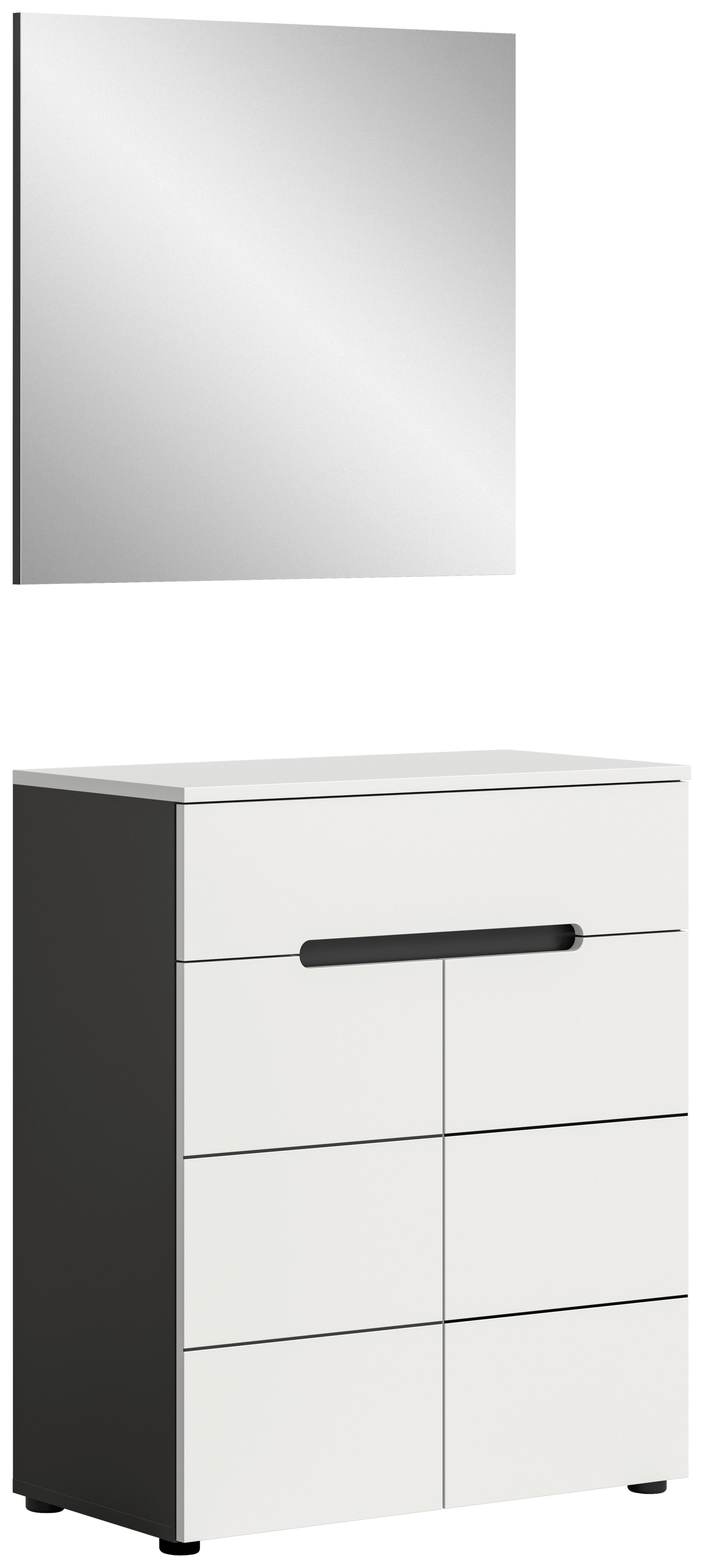 Garderobe Canu basaltgrau Nachbildung weiß B/H/T: ca. 80x190x37 cm Canu - weiß/basaltgrau (80,00/190,00/37,00cm) - xonox.home