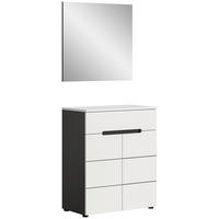 Garderobe Canu basaltgrau Nachbildung weiß B/H/T: ca. 80x190x37 cm Canu - weiß/basaltgrau (80,00/190,00/37,00cm) - xonox.home