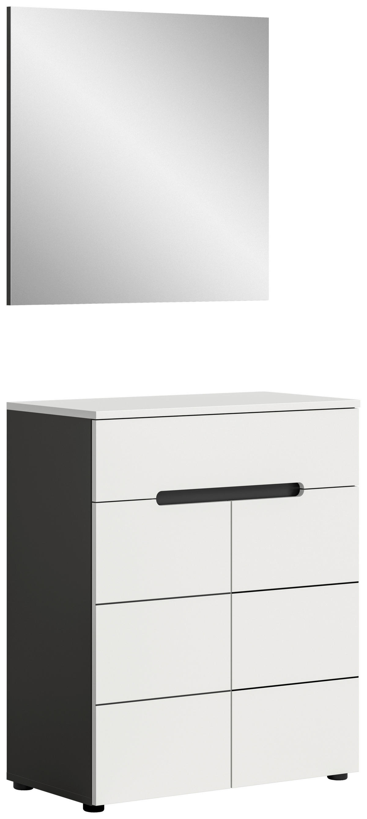 Garderobe Canu basaltgrau Nachbildung weiß B/H/T: ca. 80x190x37 cm Canu - weiß/basaltgrau (80,00/190,00/37,00cm) - xonox.home