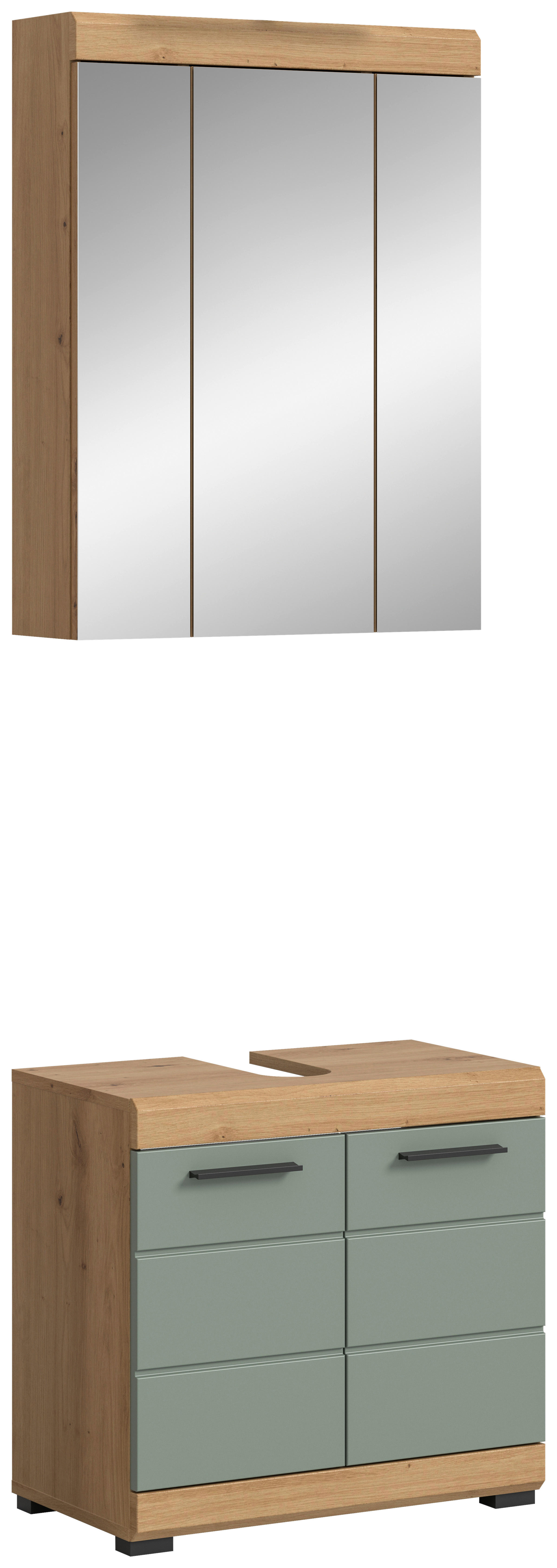Badezimmer-Set Scout Eiche Artisan Nachbildung salbei Nachbildung B/H/T: ca. 60x191x34 cm Scout - Eiche/salbei (60,00/191,00/34,00cm) - xonox.home
