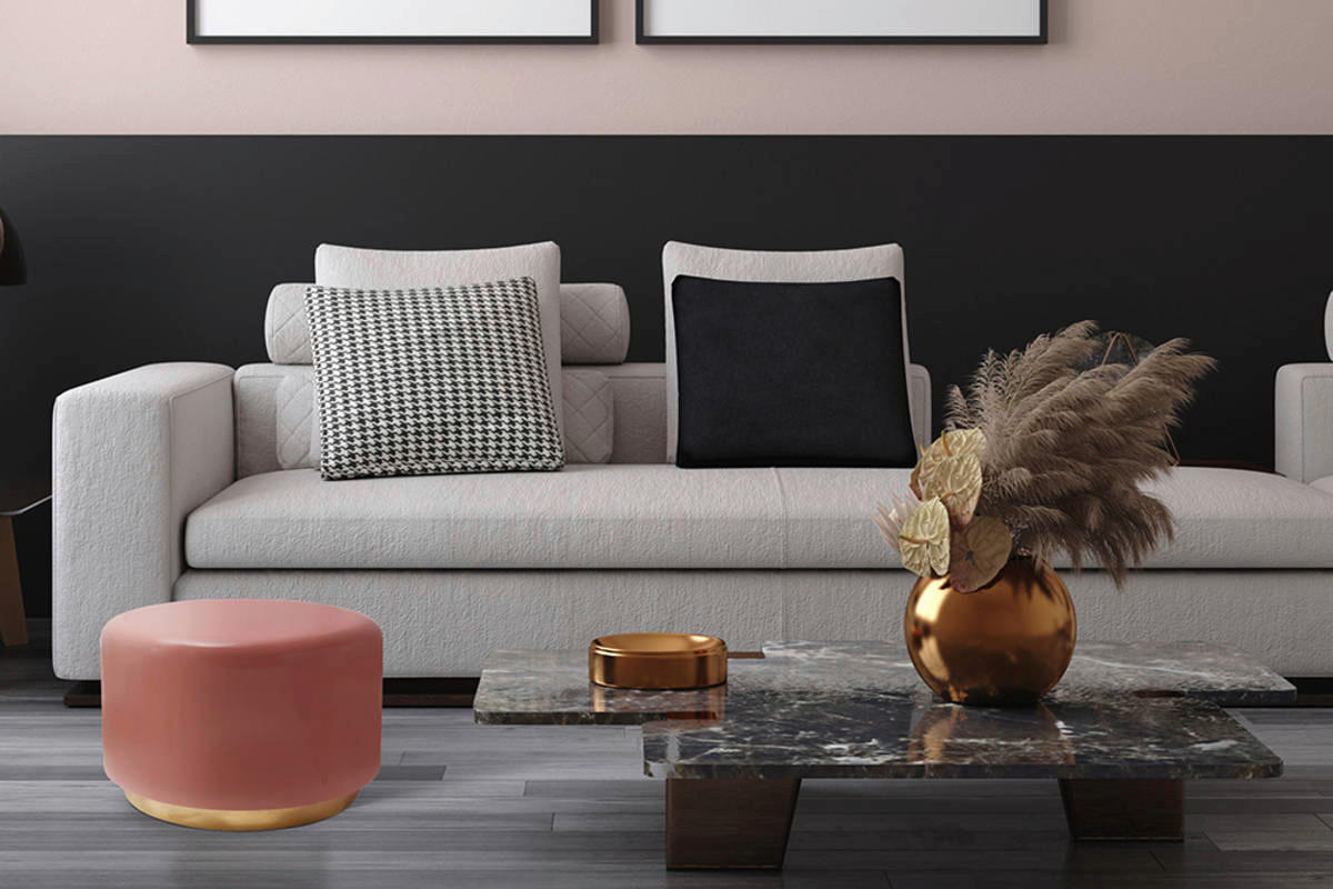 360 Living Hocker Artisse 251 rosa gold Metall H/D: ca. 43x51,5 cm Artisse 251 - gold/rosa (51,50/43,00cm) - 360 Living