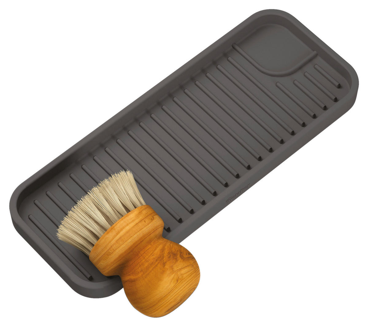 Metaltex Haushaltshelfer grau Silikon B/H/L: ca. 9x27x1,2 cm Spülbeckenorganizer_Tidy-Mat - grau (1,20/9,00/27,00cm) - Metaltex