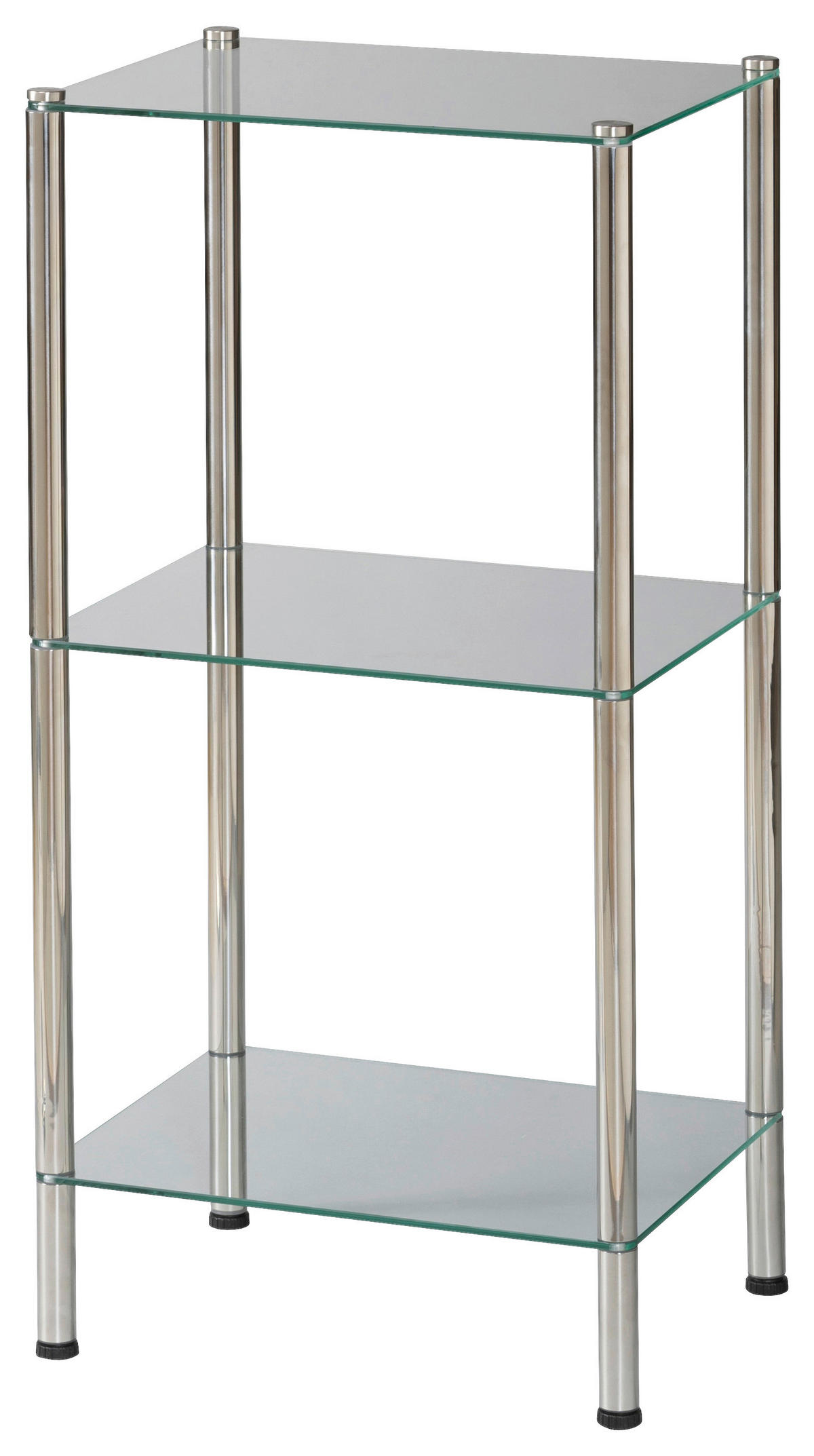 Badregal Edelstahl Edelstahl B/H/T: ca. 40x79x30 cm Badregal_Roma 3 Glasböden - Edelstahl (40,00/79,00/30,00cm)