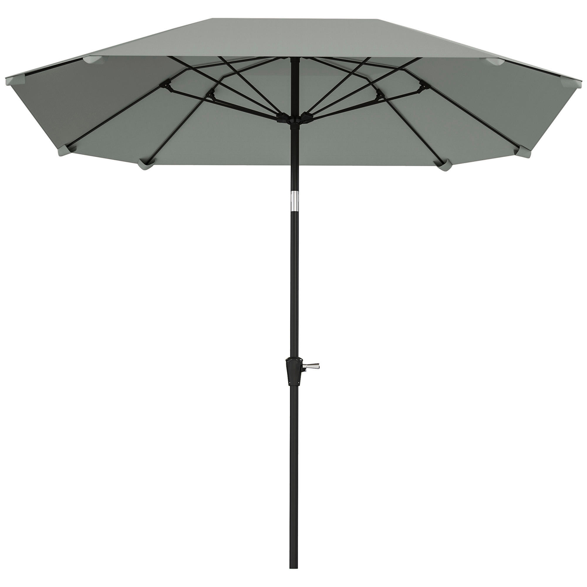 Outsunny Sonnenschirm dunkelgrau Aluminium B/H/L: ca. 233x240x233 cm Sonnenschirm - dunkelgrau (233,00/233,00/240,00cm) - Outsunny