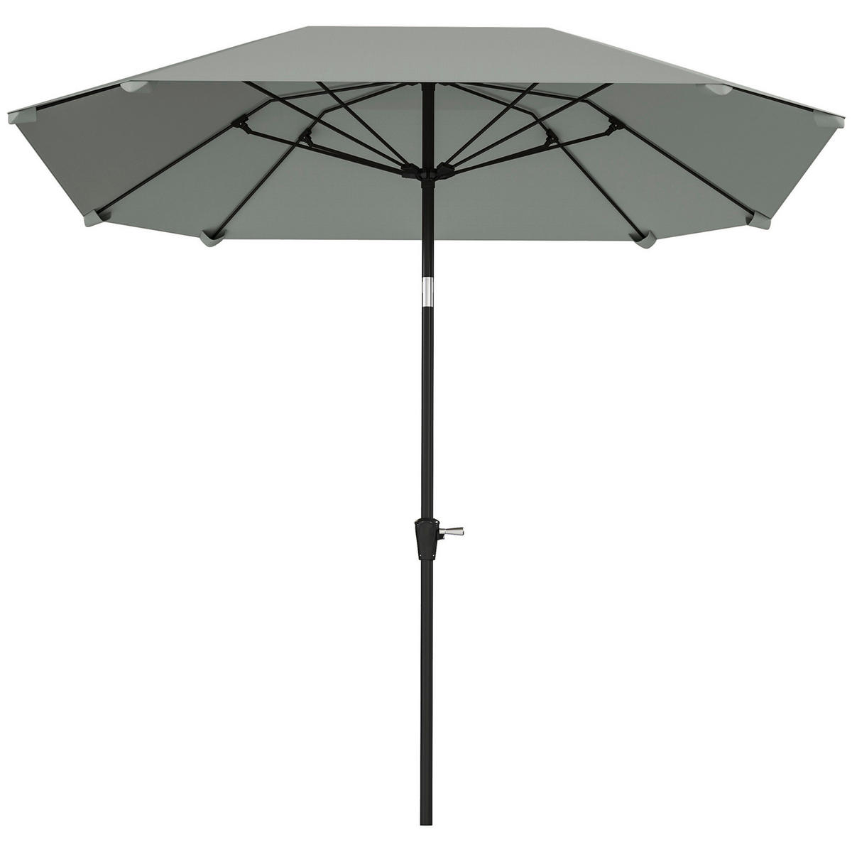 Outsunny Sonnenschirm dunkelgrau Aluminium B/H/L: ca. 233x240x233 cm Sonnenschirm - dunkelgrau (233,00/233,00/240,00cm) - Outsunny