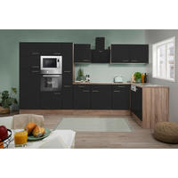 Respekta Winkelküche KBL370EYSMISGKE schwarz B/H/T: ca. 370x205x172 cm KBL370EYSMISGKE - Eiche/schwarz (370,00/205,00/172,00cm) - Respekta