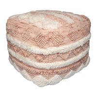 360 Living Hocker Bohist 200 rosa creme B/H/T: ca. 50x45x50 cm Bohist 200 - creme/rosa (50,00/45,00/50,00cm) - 360 Living