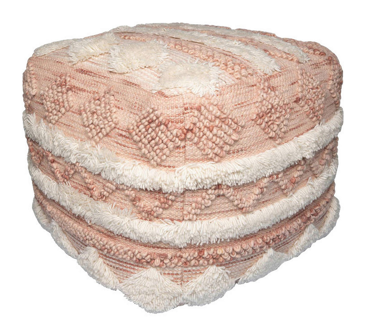 360 Living Hocker Bohist 200 rosa creme B/H/T: ca. 50x45x50 cm Bohist 200 - creme/rosa (50,00/45,00/50,00cm) - 360 Living