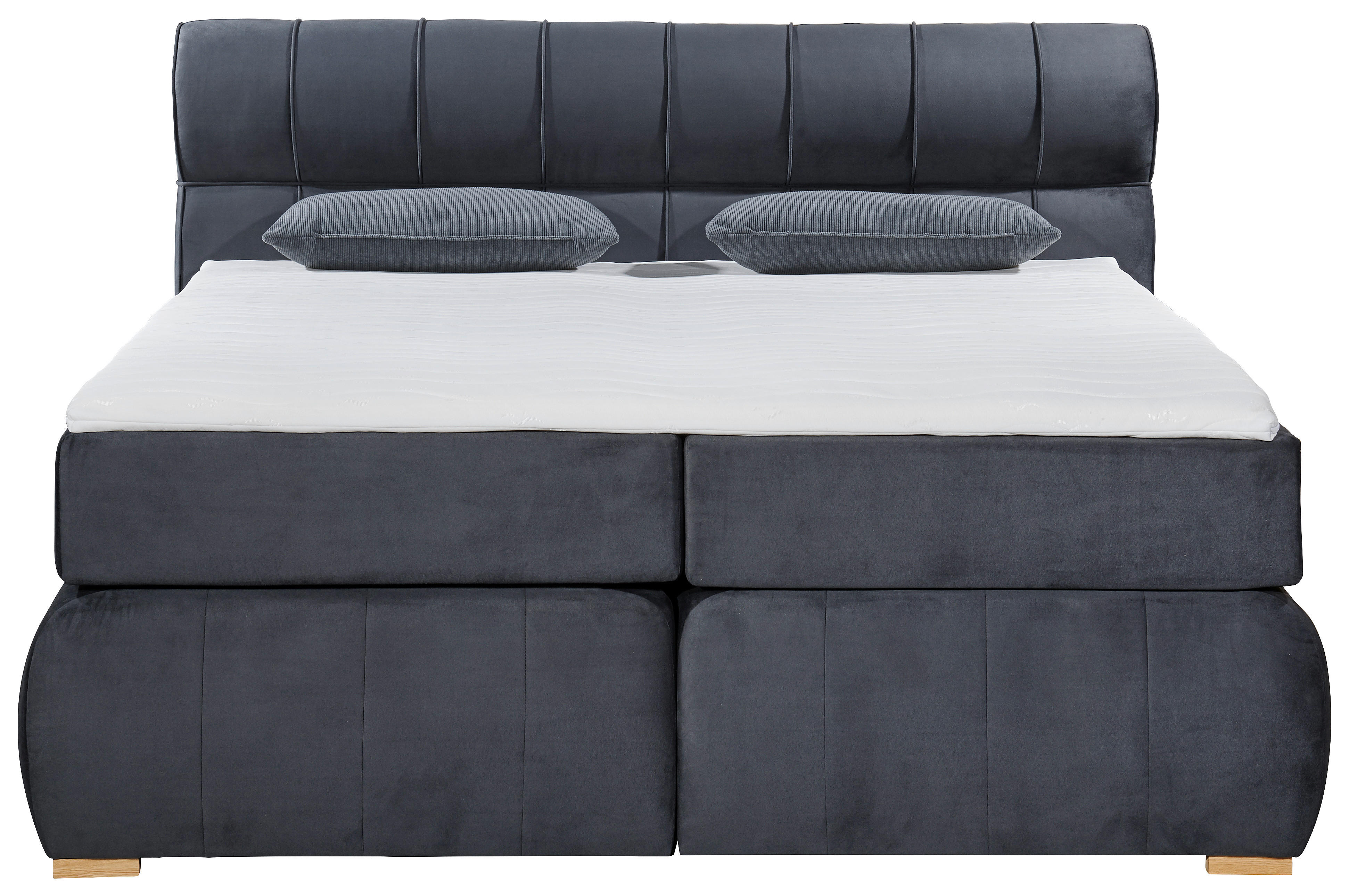Boxspringbett Sorrent dunkelgrau Microfaser Liegefläche B/L: ca. 180x200 cm Sorrent - dunkelgrau (190,00/115,00/215,00cm)
