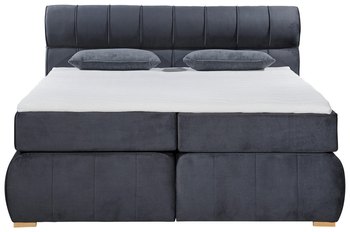 Boxspringbett Sorrent dunkelgrau Microfaser Liegefläche B/L: ca. 180x200 cm Sorrent - dunkelgrau (190,00/115,00/215,00cm)