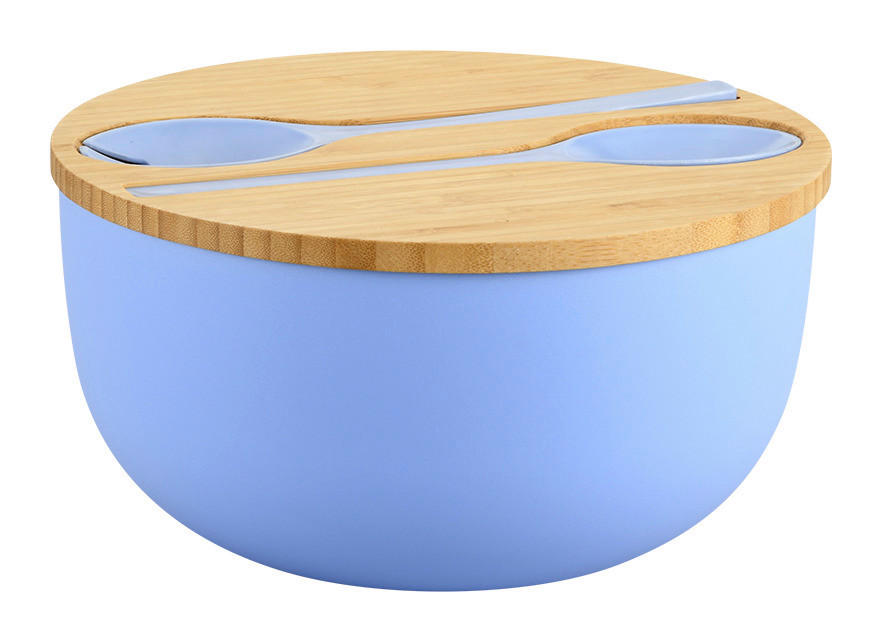 Kesper Salatschale braun Bambus B/H/L: ca. 24x13x24 cm Salatschale - braun/blau (24,00/24,00/13,00cm) - Kesper