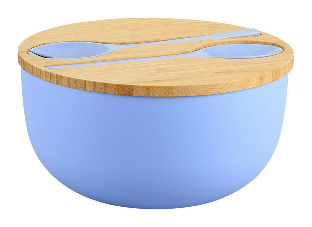 Kesper Salatschale braun Bambus B/H/L: ca. 24x13x24 cm Salatschale - braun/blau (24,00/24,00/13,00cm) - Kesper