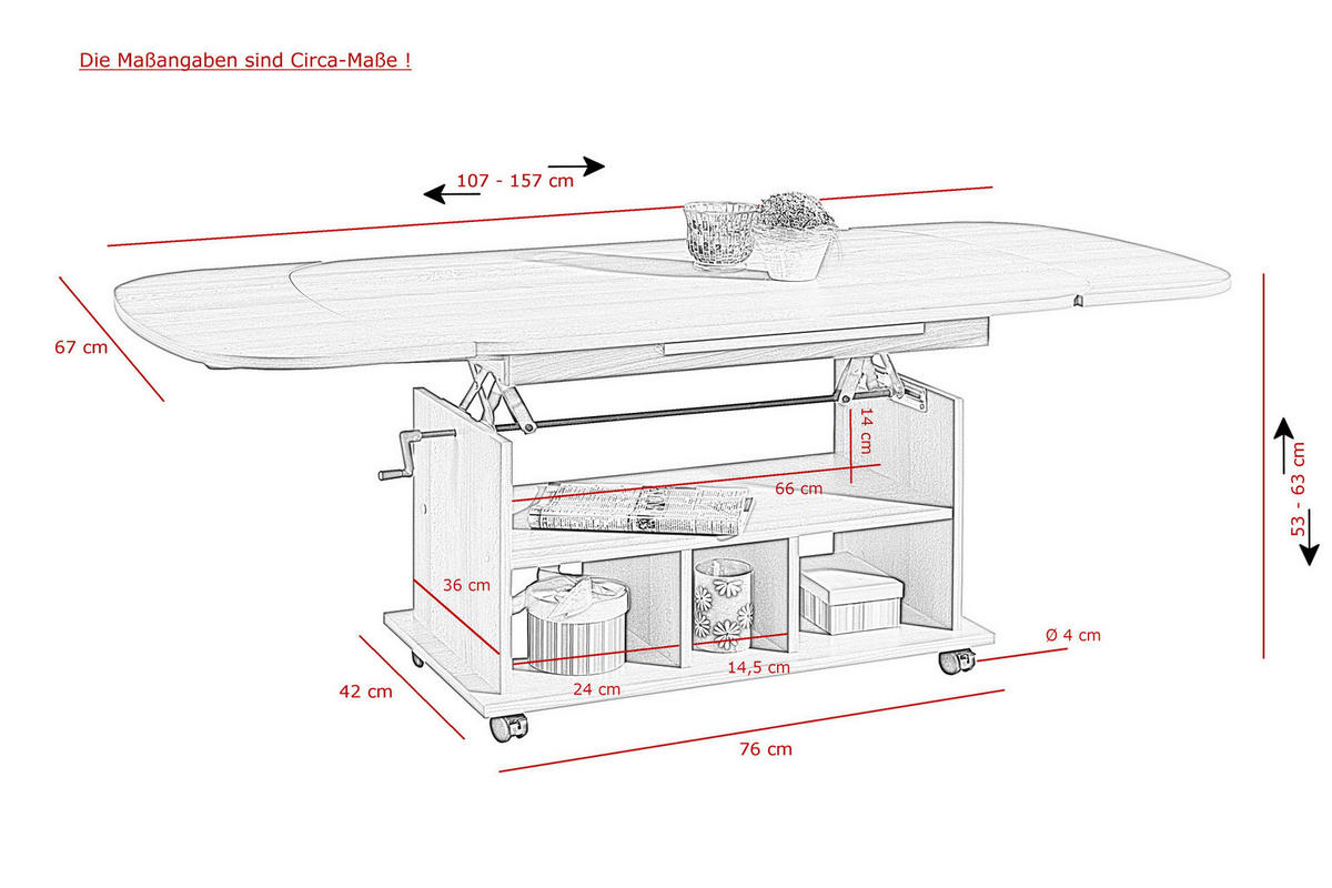 Hela Couchtisch Babsi III Eiche Sonoma Holzwerkstoff B/H/T: ca. 107x53x67 cm Babsi III - Eiche/schwarz (107,00/53,00/67,00cm) - Hela