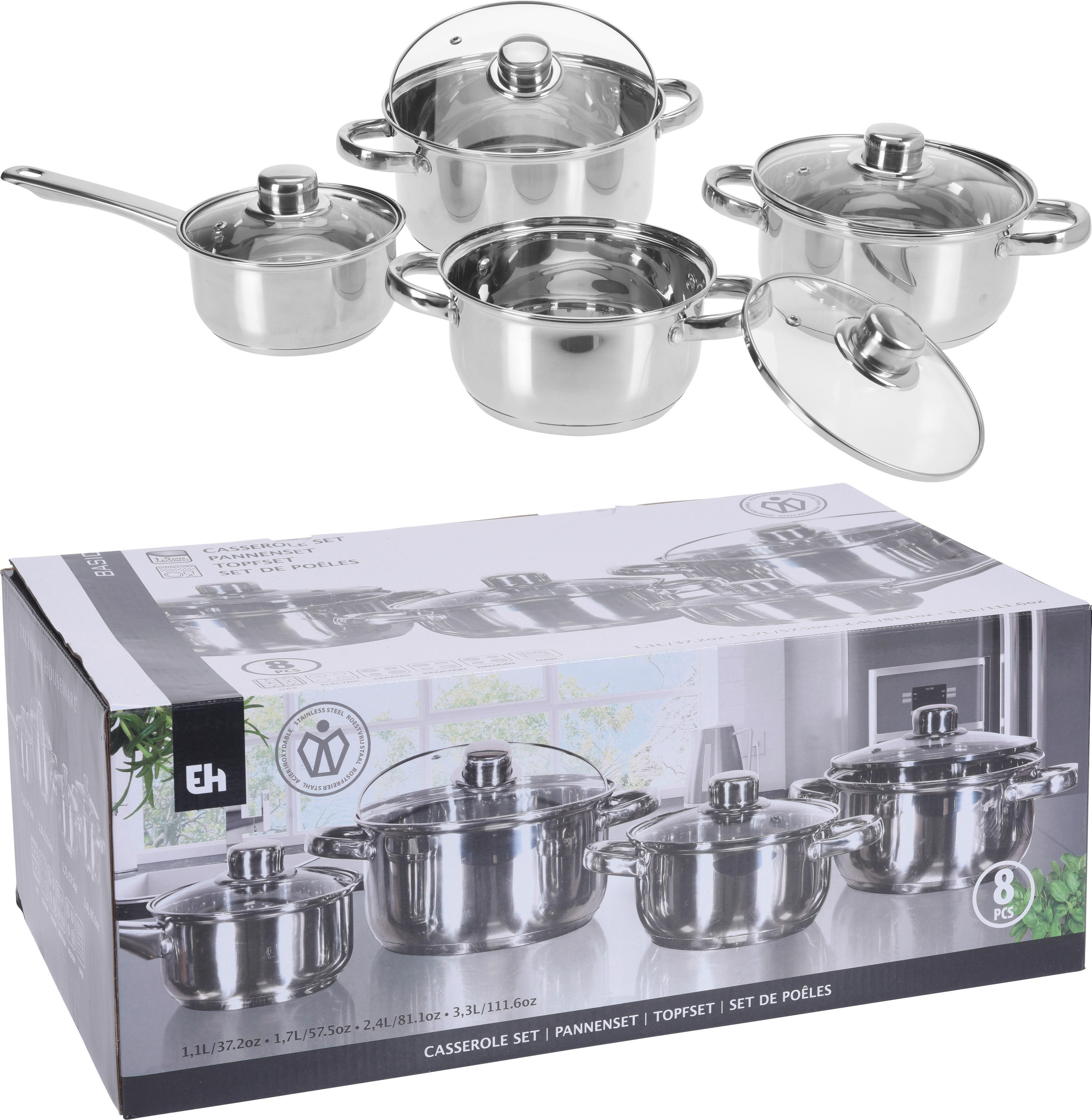 Topfset silber Edelstahl Topfset_4tlg. - silber