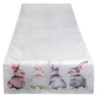 Tischläufer Tischläufer_Hasen 40x140cm - weiß/grau (40,00/140,00cm)