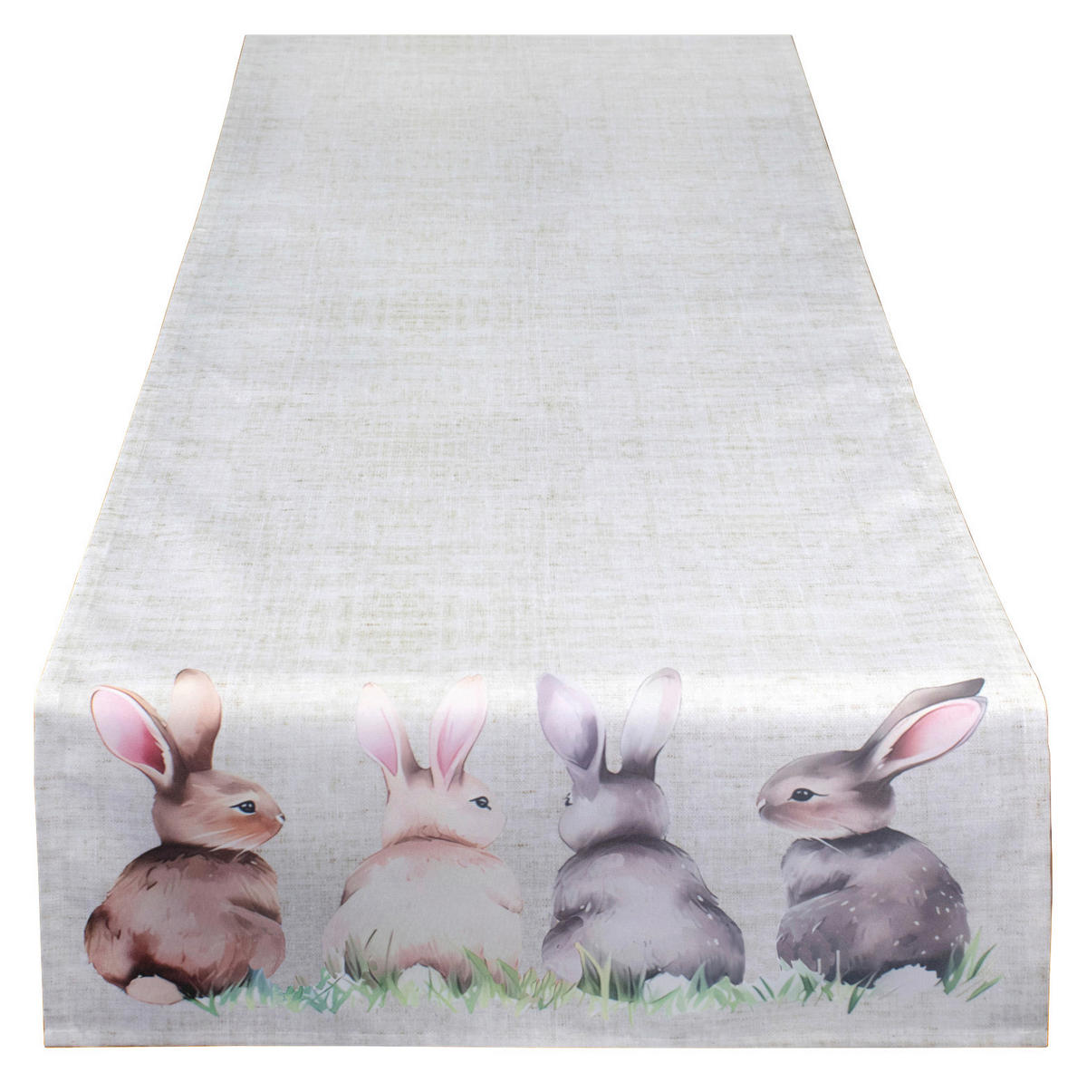 Tischläufer Tischläufer_Hasen 40x140cm - weiß/grau (40,00/140,00cm)