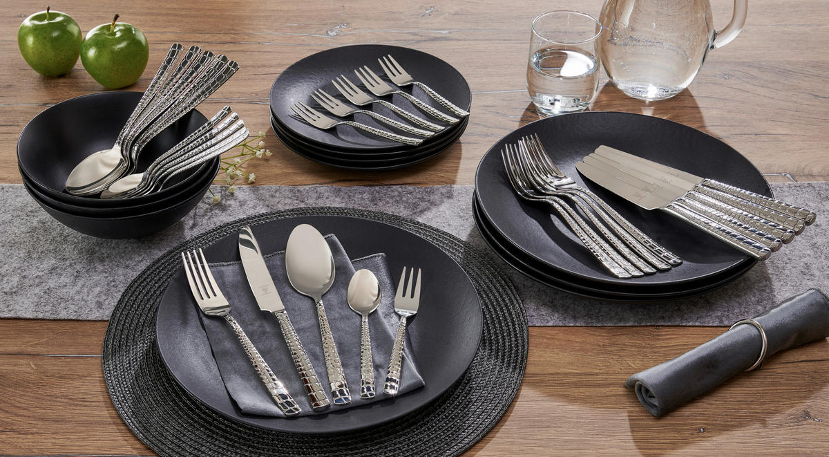 JUSTINUS Besteckset silber Edelstahl 30 tlg. Besteckset_Croco_30tlg. - silber - JUSTINUS