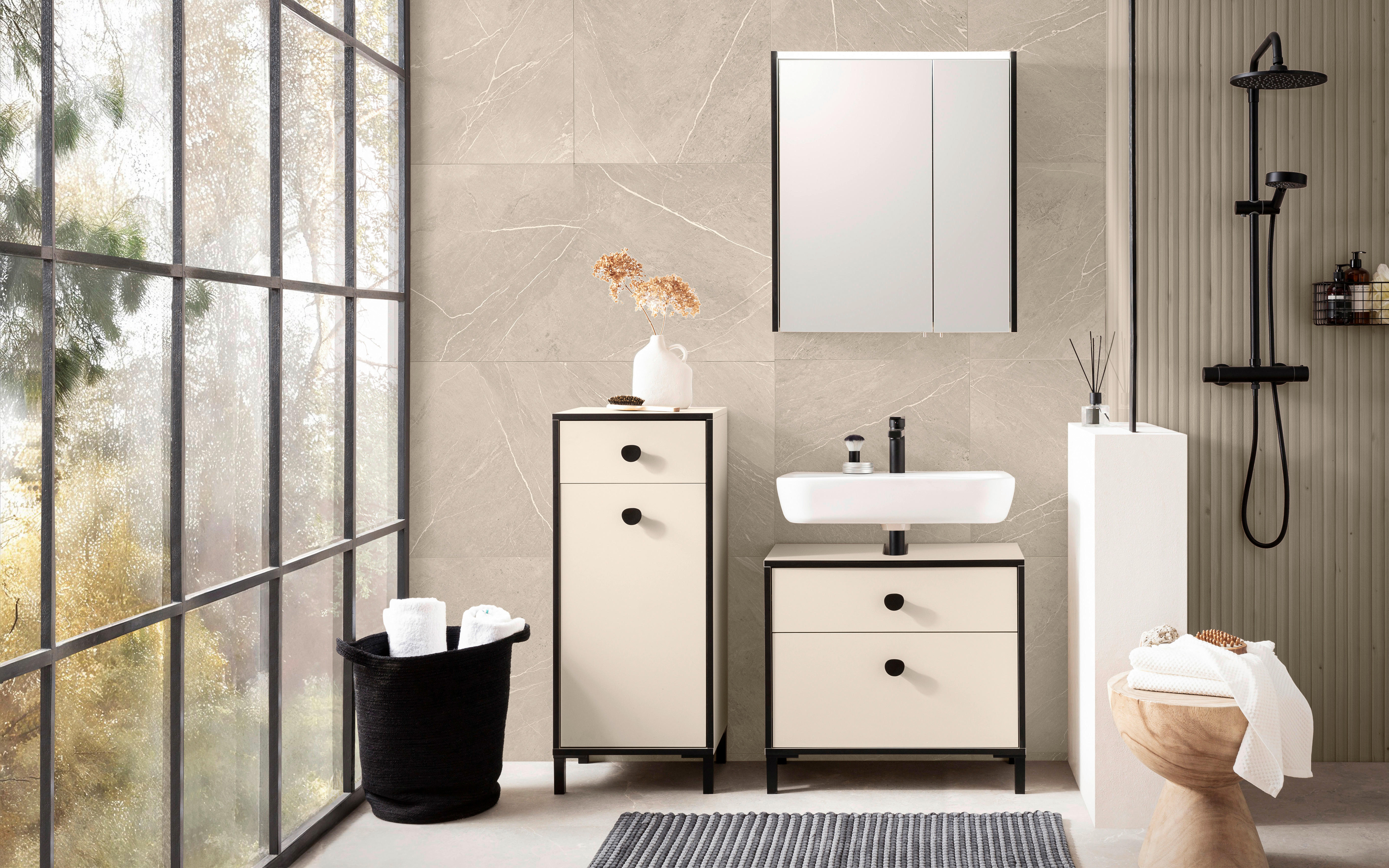 Thumbnail - Spiegelschrank Edda creme B/H/T: ca. 63,5x72,4x17,5 cm