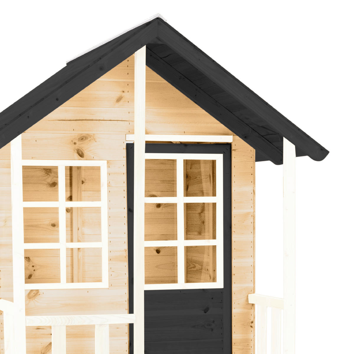 Zwerkules Spielhaus Holli natur B/H/L: ca. 370x224x352 cm Holli - weiß/natur (352,00/370,00/224,00cm) - Zwerkules