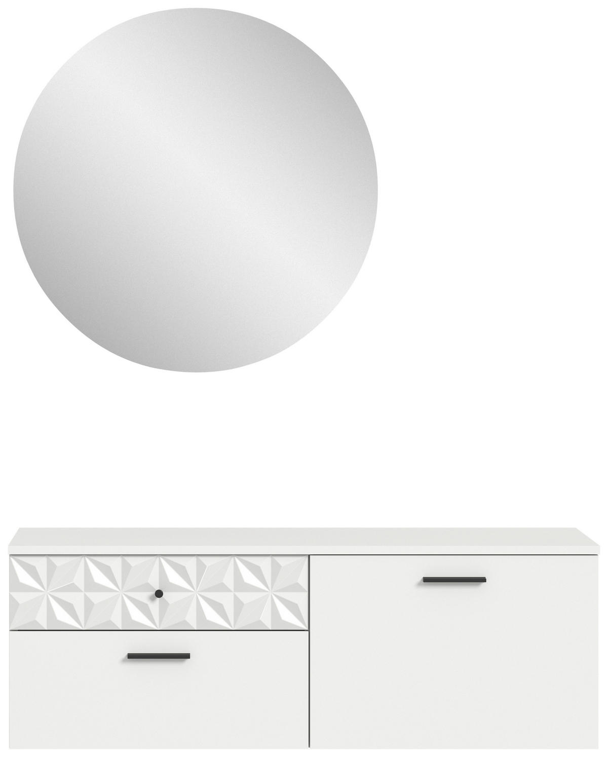 Garderobe Prisma weiß weiß Hochglanz B/H/T: ca. 110x192x34 cm Prisma - weiß (110,00/192,00/34,00cm) - xonox.home