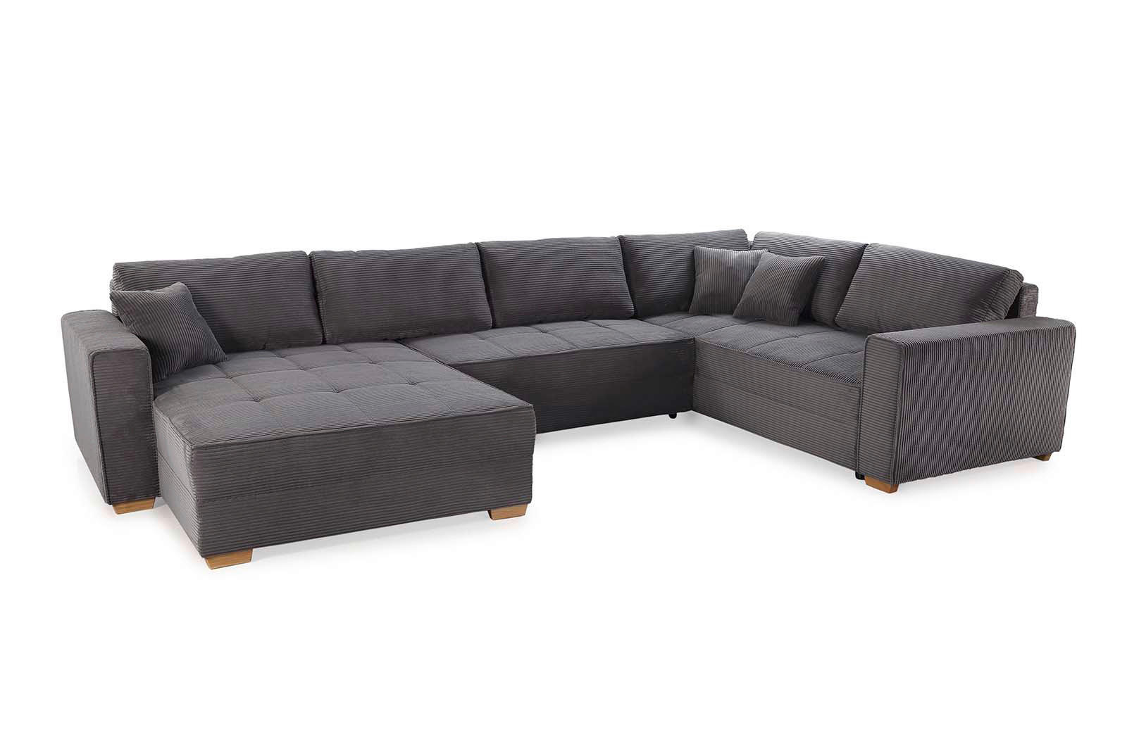 Wohnlandschaft grau Microfaser B/H/T: ca. 379x86x227 cm Brixen_Wohnlandschaft - grau (379,00/86,00/227,00cm)