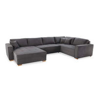 Wohnlandschaft grau Microfaser B/H/T: ca. 379x86x227 cm Brixen_Wohnlandschaft - grau (379,00/86,00/227,00cm)