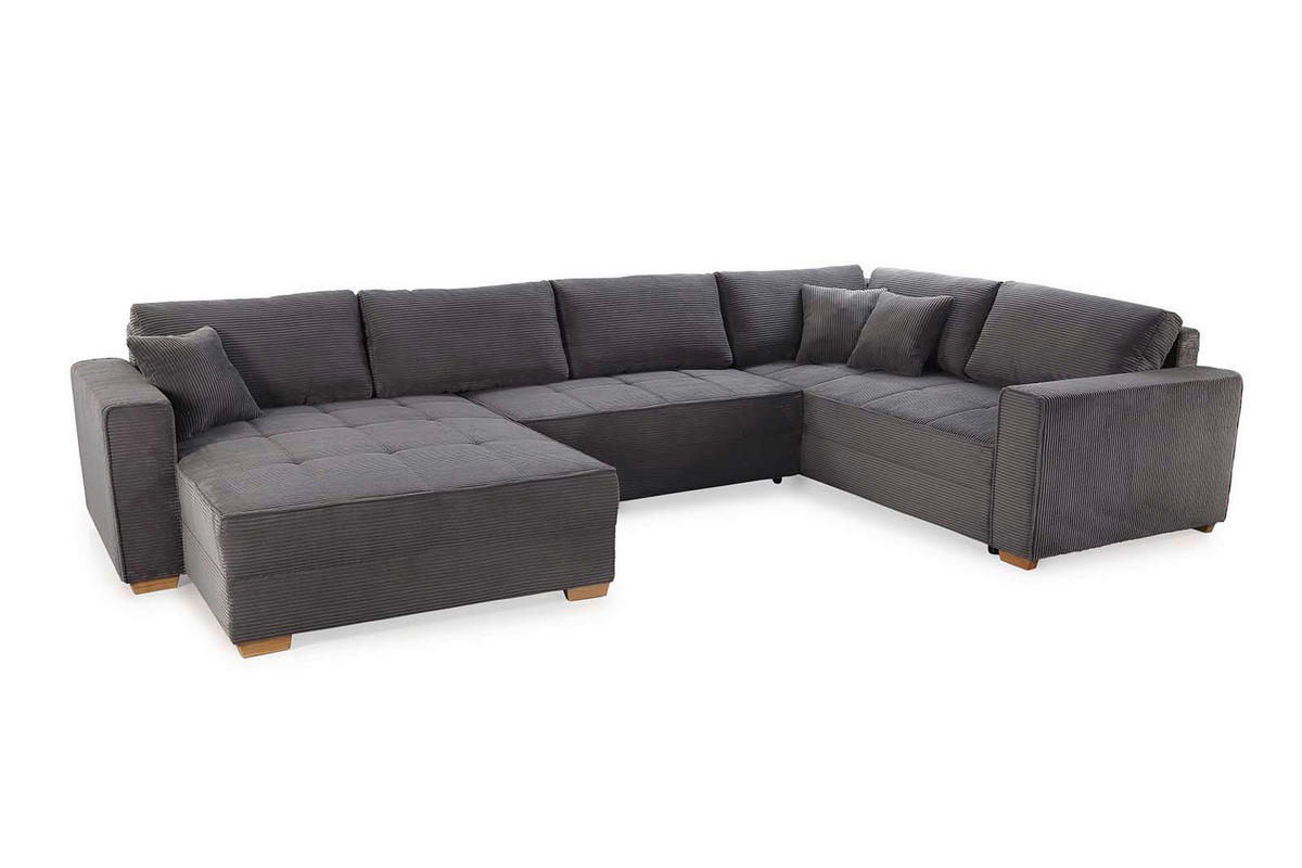 Wohnlandschaft grau Microfaser B/H/T: ca. 379x86x227 cm Brixen_Wohnlandschaft - grau (379,00/86,00/227,00cm)