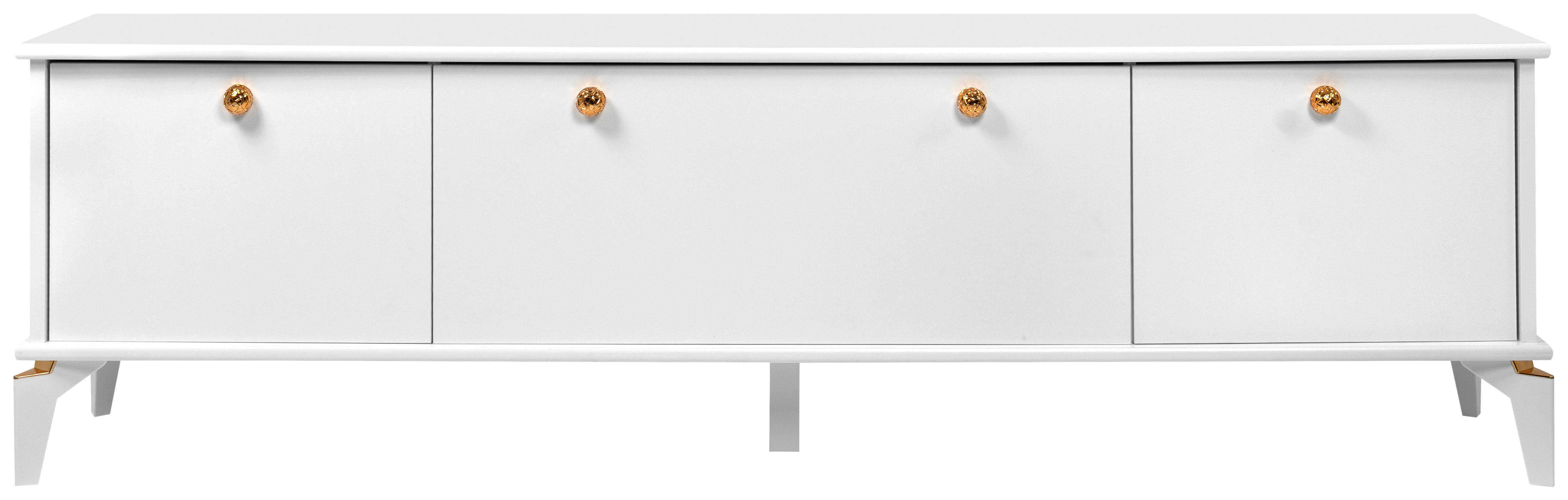 TV-Lowboard Izmir Izmir Izmir Izmir Izmir Izmir weiß Kupfer B/H/T: ca. 180x52x36 cm