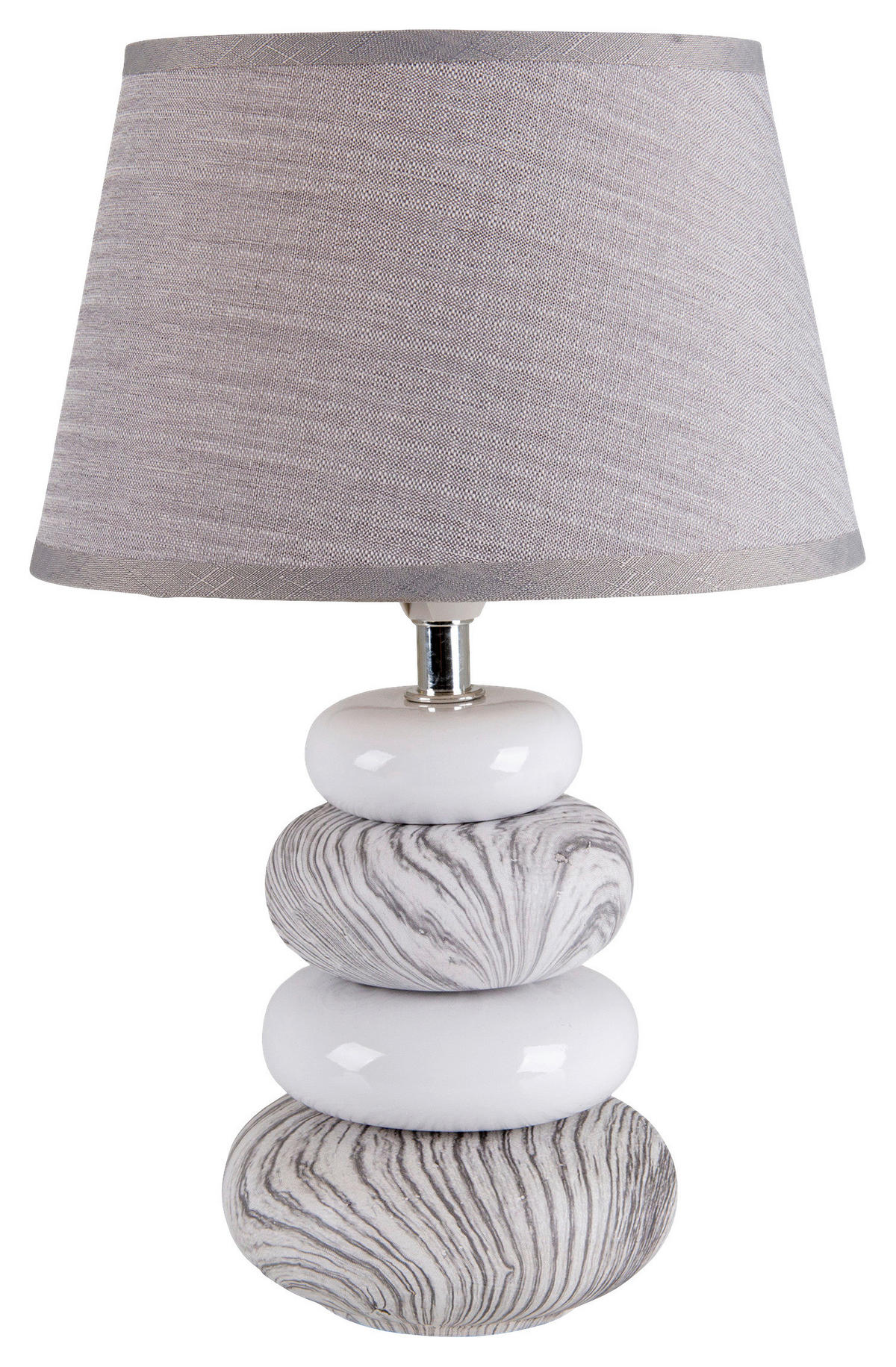 Näve Leuchten Tischleuchte 3179316 grau Keramik B/H/T: ca. 20x31x20 cm E14 1 Brennstellen Stoney - grau (20,00/31,00/20,00cm) - Näve Leuchten