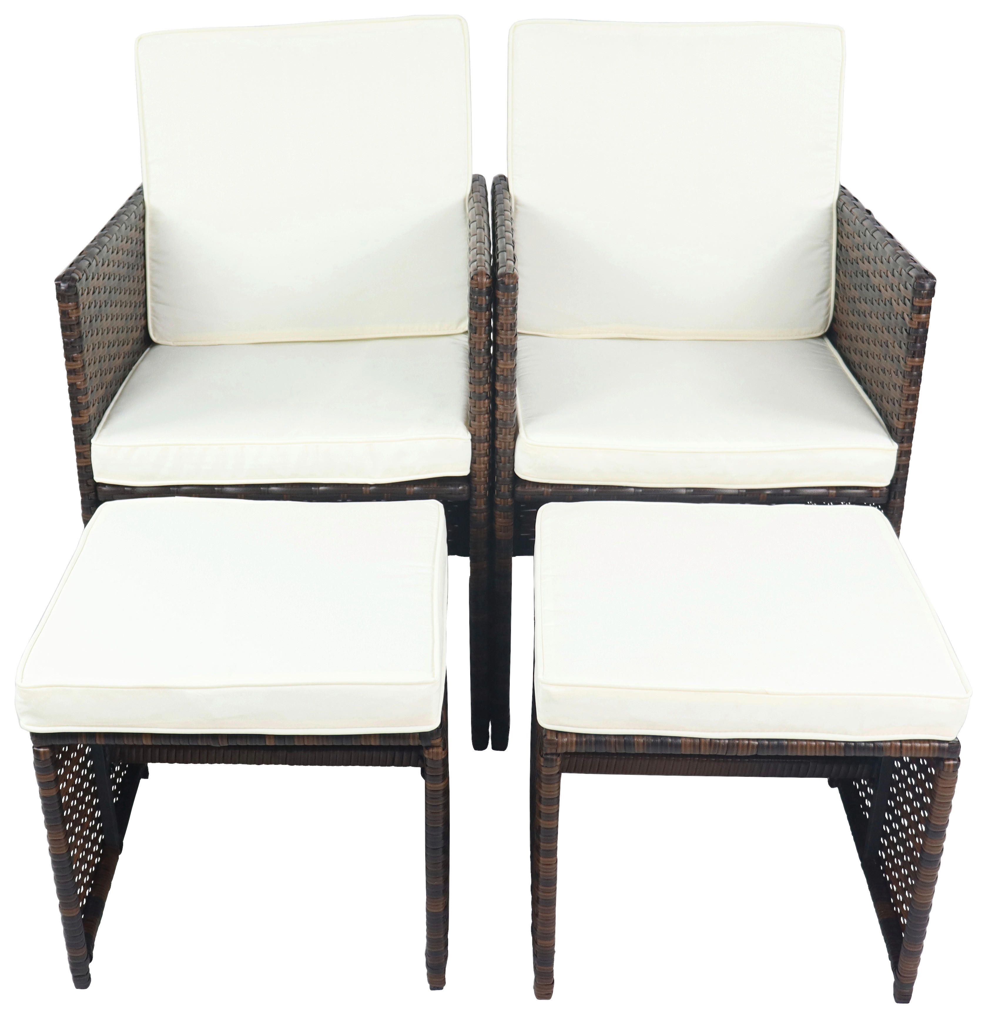 VCM Gartenstuhl 4er Set braun Rattan B/H/L: ca. 53x84x53 cm Gartenstuhl 4er Set Raloso - braun (53,00/53,00/84,00cm) - VCM