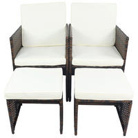 VCM Gartenstuhl 4er Set braun Rattan B/H/L: ca. 53x84x53 cm Gartenstuhl 4er Set Raloso - braun (53,00/53,00/84,00cm) - VCM