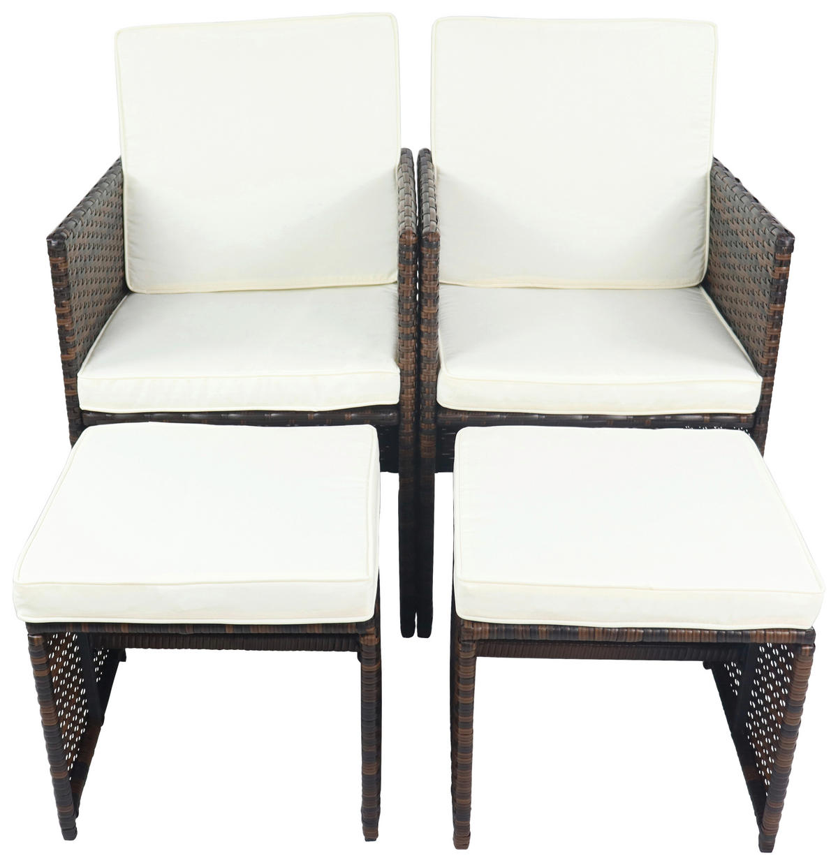 VCM Gartenstuhl 4er Set braun Rattan B/H/L: ca. 53x84x53 cm Gartenstuhl 4er Set Raloso - braun (53,00/53,00/84,00cm) - VCM