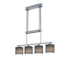 TRIO Pendelleuchte Garda 305400411 nickel matt grau Metall Textil B/H/T: ca. 77x150x13 cm E14 4 Brennstellen Pendelleuchte_Garda grau - nickel matt/grau (77,00/150,00/13,00cm) - Trio