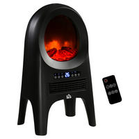 HOMCOM Heizlüfter 820-318V90BK schwarz Kunststoff Edelstahl Polypropylen B/H/L: ca. 25,5x33,7x60,4 cm ca. 2000 W Raumheizung - schwarz (60,40/25,50/33,70cm) - HOMCOM
