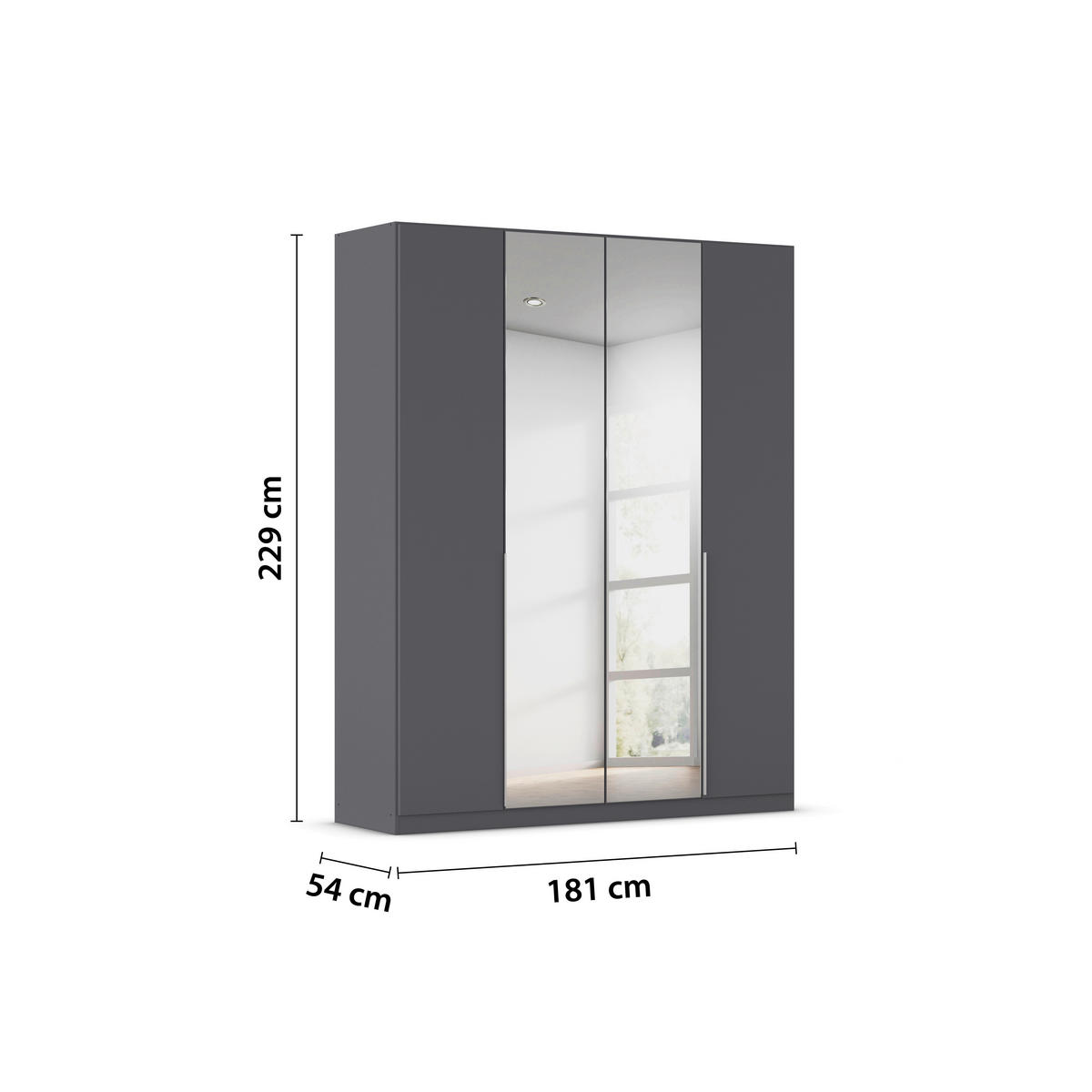 Kleiderschrank Alabama grau B/H/T: ca. 181x229x54 cm Alabama - Alu/grau (181,00/229,00/54,00cm)