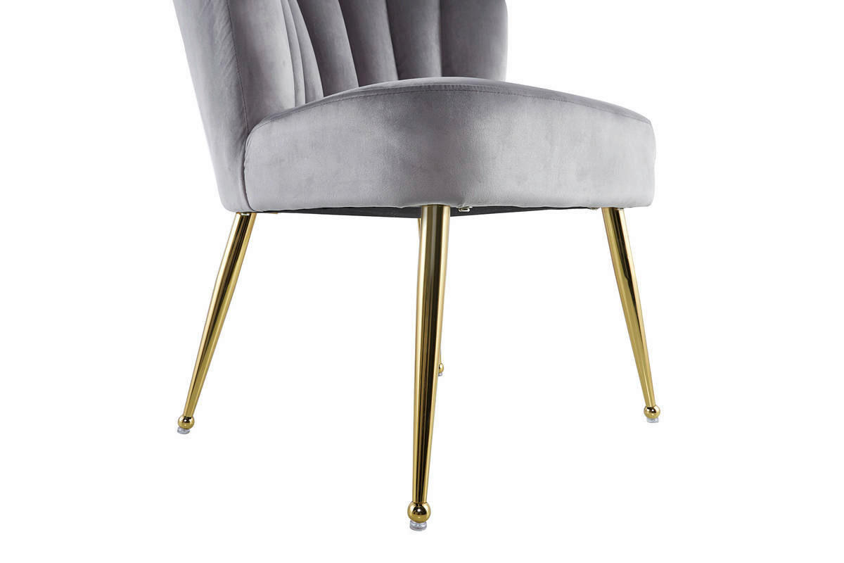 Stuhl Pippa 101 grau Microfaser B/H/T: ca. 67x87x70 cm Pippa 101 - gold/grau (67,00/87,00/70,00cm) - 360 Living
