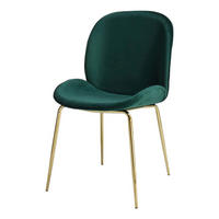 Stuhl Charlize 100 2er grün Microfaser B/H/T: ca. 48x87x59 cm Charlize 100 2er - messing/grün (48,00/87,00/59,00cm) - 360 Living